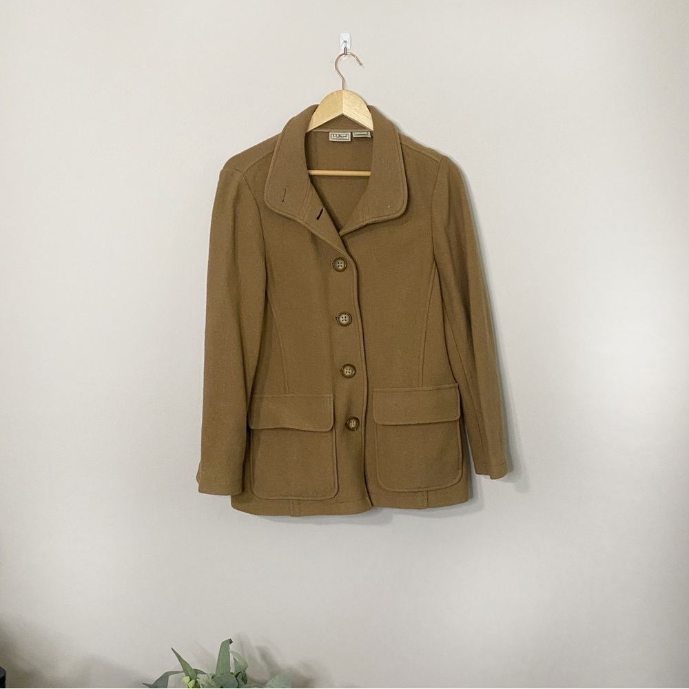 [L. L. Bean] Wool Tan Button Down Jacket